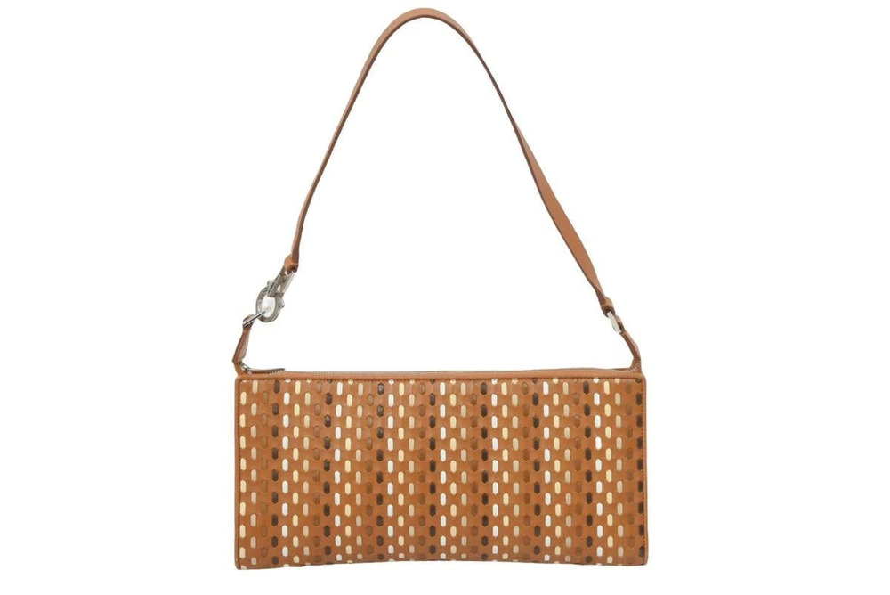 Salvatore Ferragamo Hobo Shoulder Bag Leather Brown